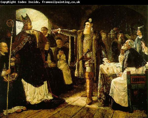 carl gustaf hellqvist Gustaf Vasa anklagar biskop Peder Sunnanvader infor domkapitlet i Vasteras